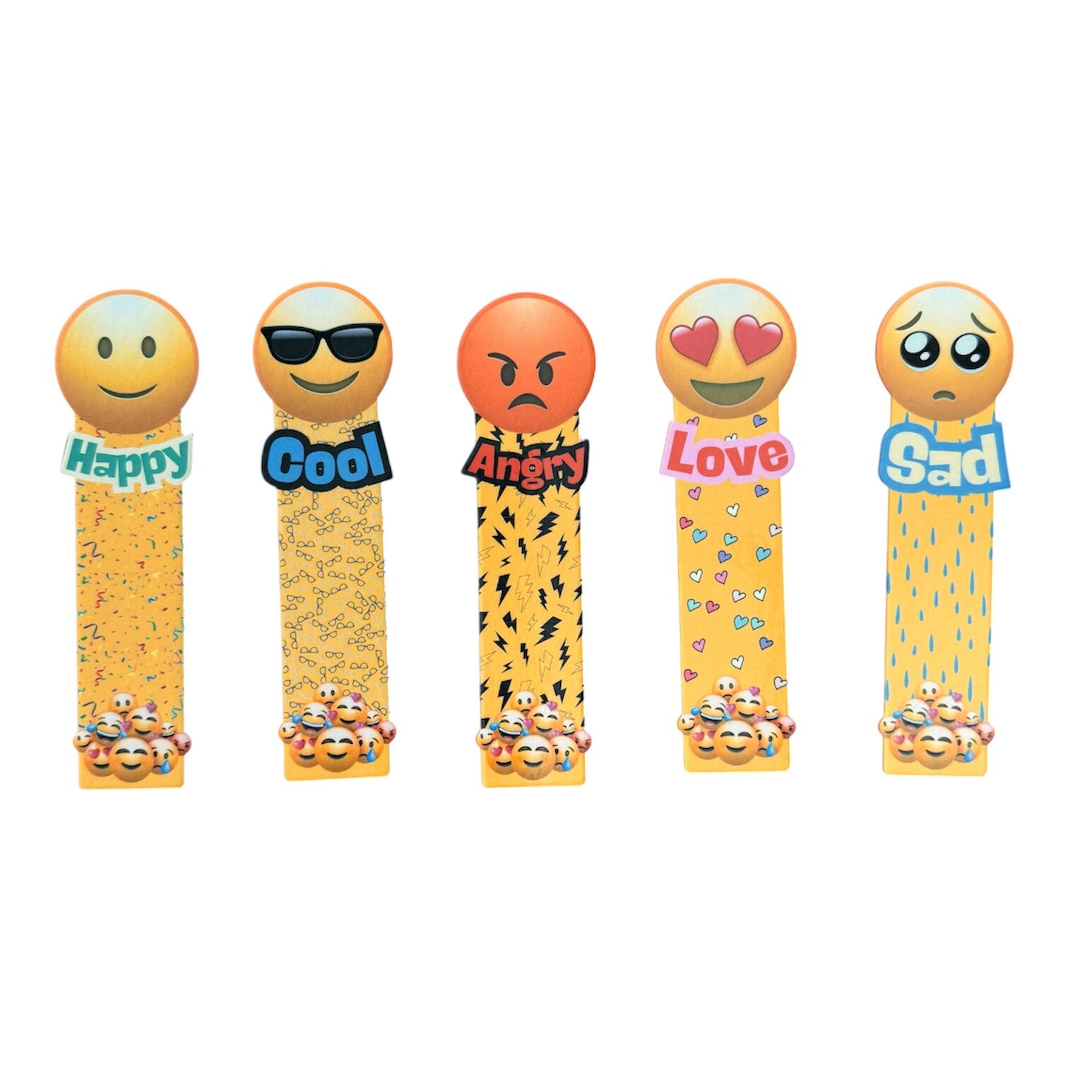 5 Adet Emoji Kitap Ayracı (15 cm)