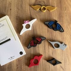 Kitap Ayracı - Sayfa Tutucu - Tek El Kitap Okuma Aparatı (Mavi Kelebek)