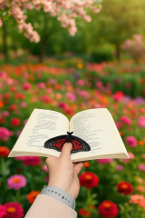 Kitap Ayracı - Sayfa Tutucu - Tek El Kitap Okuma Aparatı (Kırmızı Kelebek)