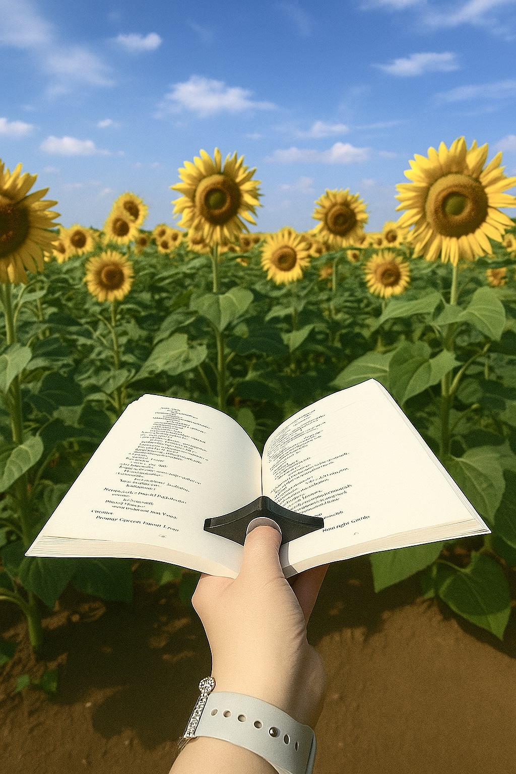 Kitap Ayracı - Sayfa Tutucu - Tek El Kitap Okuma Aparatı (Siyah)