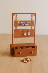 Bir Yıl İçerisinde Okuduğum Kitaplar Sayacı - Çekmeceli Dekoratif Kitap Sayacı