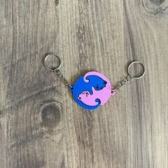 Çift Anahtarlık - 2li Kedi Anahtarlık  - Kedi Anahtarlık (Pembe Mavi)