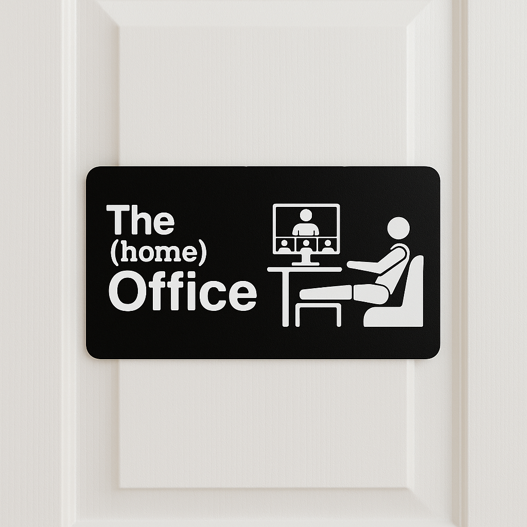 The Home Office Kapı Tabelası – Ev Ofis Dekorasyonu, Kapı Yazısı, Home Office İşaret Levhası