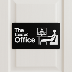 The Home Office Kapı Tabelası – Ev Ofis Dekorasyonu, Kapı Yazısı, Home Office İşaret Levhası