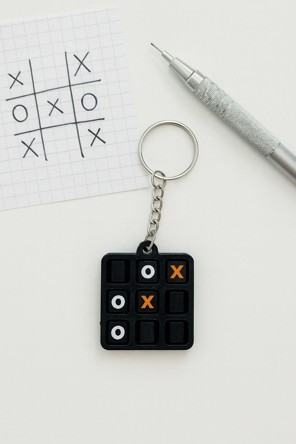 Oynanabilir XOX Anahtarlık - Tic Tac Toe Anahtarlık (4,5 cm)