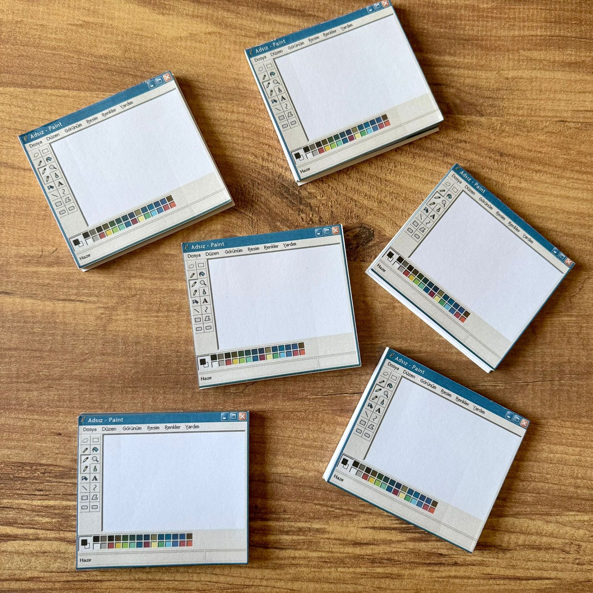 Retro Paint Temalı Bloknot - Nostaljik Kare Not Defteri (1 Adet)