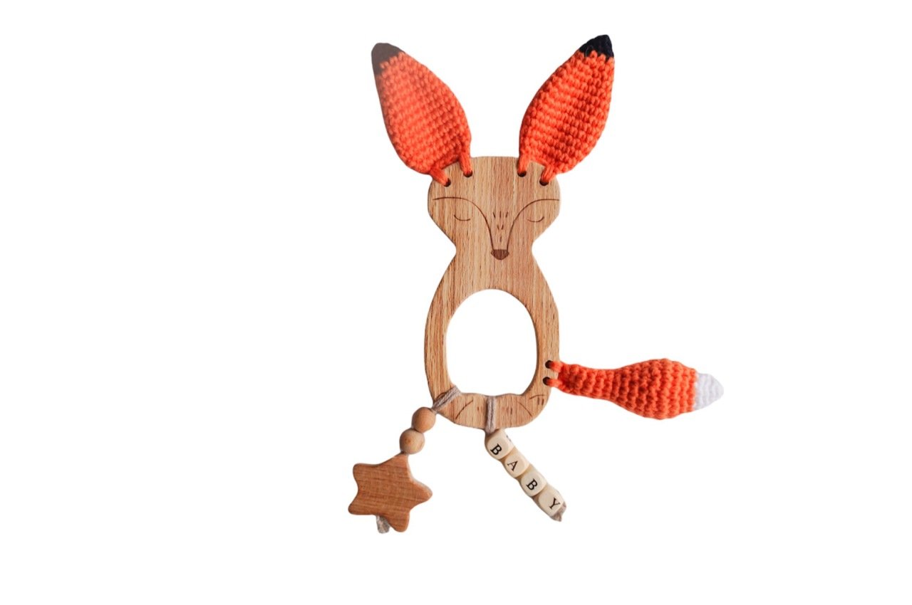 Amigurumi Tilki Organik Diş Kaşıyıcı