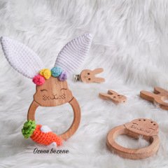 Tavşan Figürlü Delikli Diş Kaşıyıcı Halka