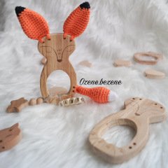 Tilki Figürlü Delikli Diş Kaşıyıcı Halka