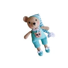 Uykucu Ayıcık Örgü Uyku Arkadaşı Oyuncak  (Amigurumi)