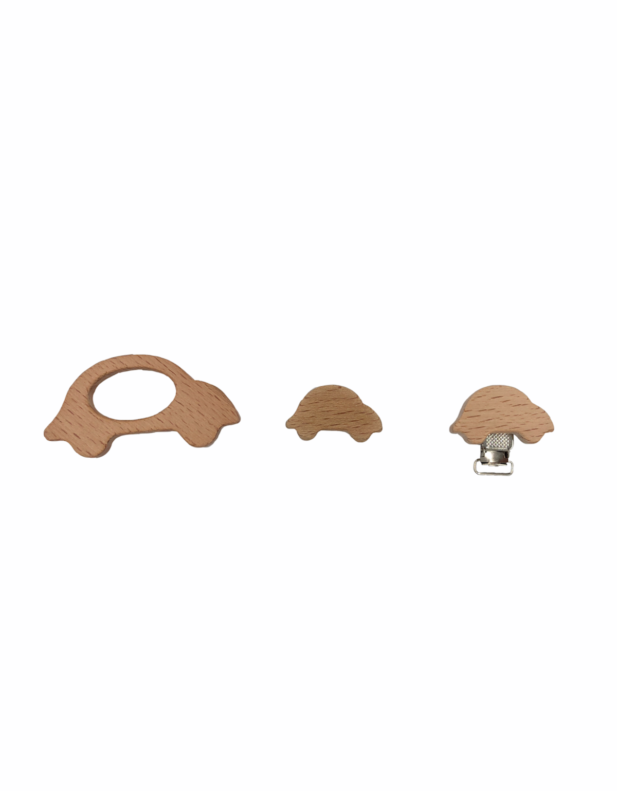 Ahşap Halka, Klips, Figürlü Boncuk Set (Araba)