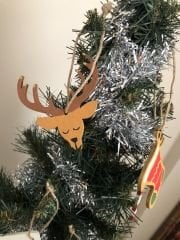 Ahşap El Boyaması 9lu Noel Çam Ağacı Süsü