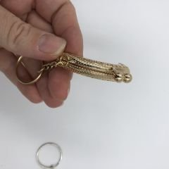 Anahtarlıklı Dikilebilir Çanta Klipsi/Çanta Bursu 6 cm (Altın Renk)