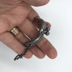 Anahtarlıklı Dikilebilir Çanta Klipsi/Çanta Bursu 6 cm (Füme)