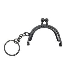 Anahtarlıklı Dikilebilir Çanta Klipsi/Çanta Bursu 6 cm (Füme)