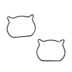 Kedi Şeklinde Metal Çanta Sapı (Gümüş Renk)