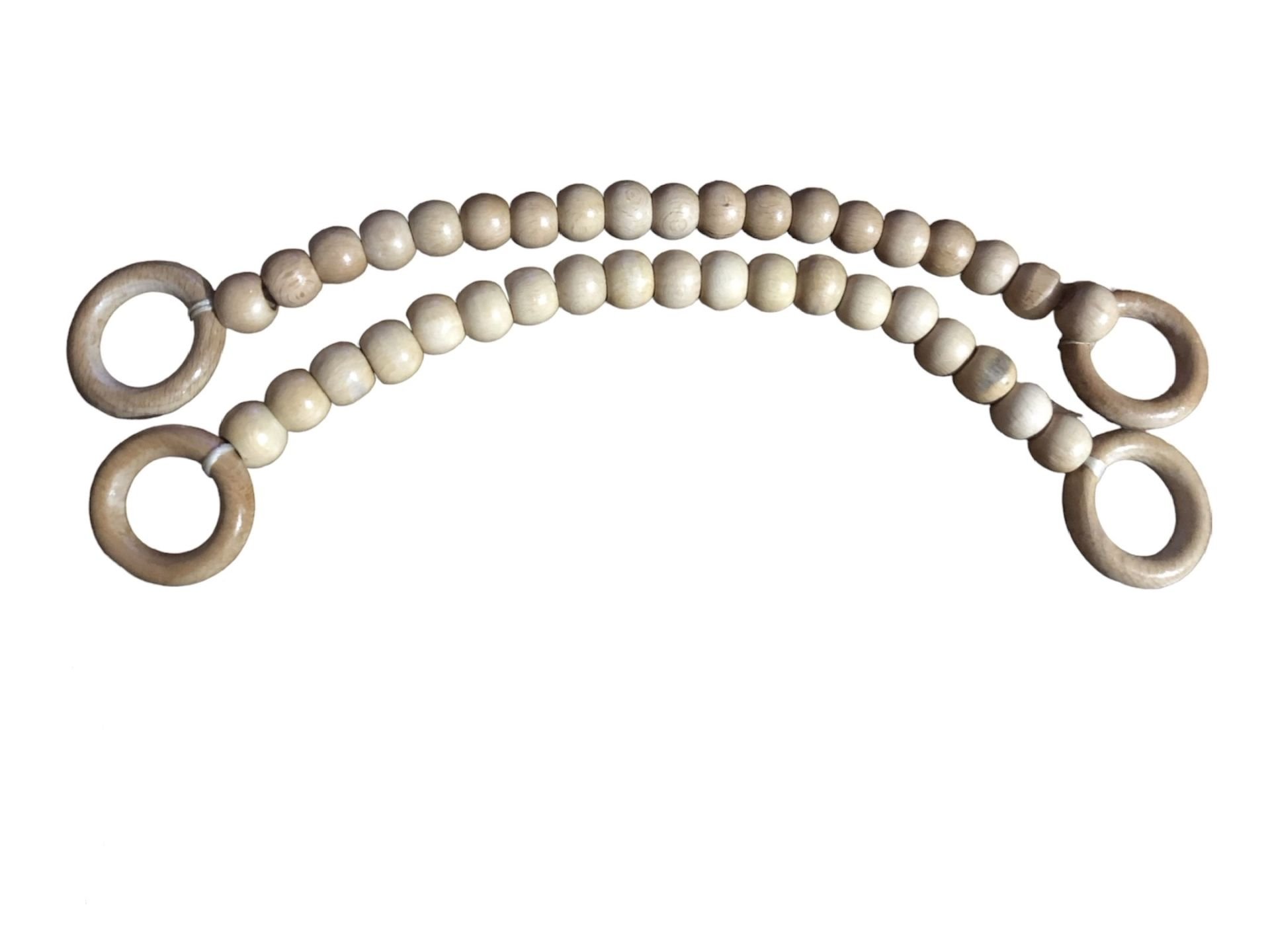 Ahşap Boncuklu Çanta Sapı 38 cm (1 Takım)