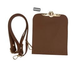 Deri Telefon Çantası Yapım Seti Model 2 (Taba)