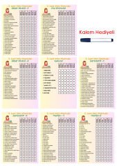 İlkokul 3.Sınıf Ders Takip Programı - Kalem Hediyeli (Kız)