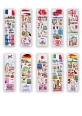 10 Adet Ülkeler Kitap Ayracı (40x145 mm)