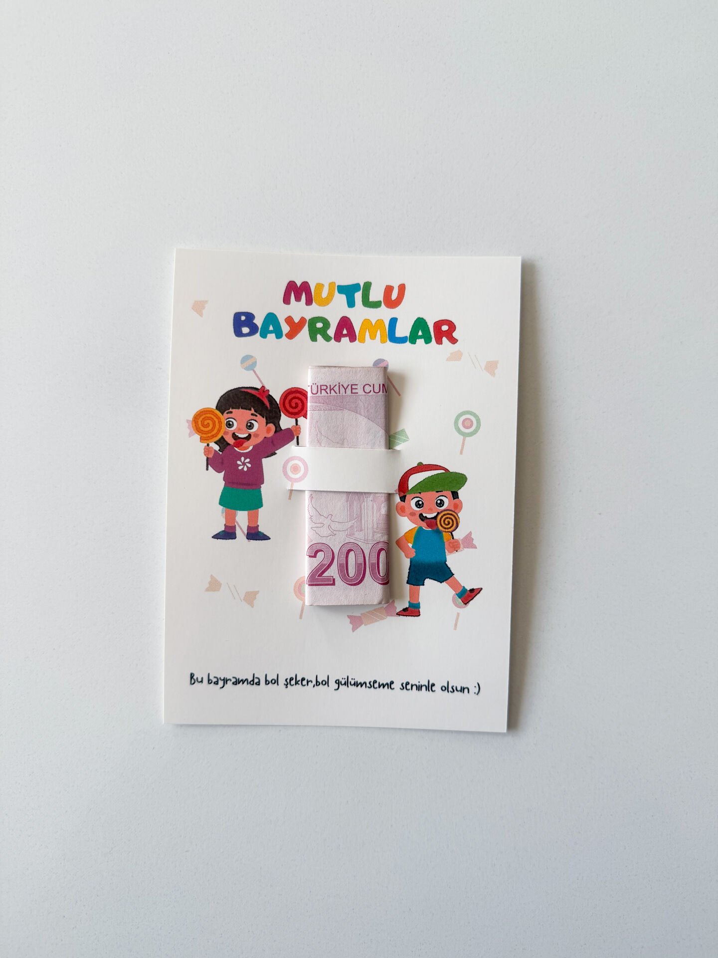 Bayram Tebrik Kartı - Bayram Harçlık Kartı - Kurban Bayramı - Ramazan Bayramı Model 1