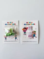 2li Set  Bayram Tebrik Kartı - Bayram Şekeri Kartı - Kurban Bayramı - Ramazan Bayramı Model 1