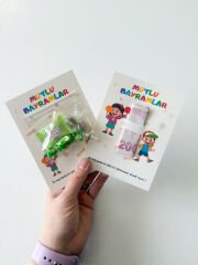 2li Set  Bayram Tebrik Kartı - Bayram Şekeri Kartı - Kurban Bayramı - Ramazan Bayramı Model 1