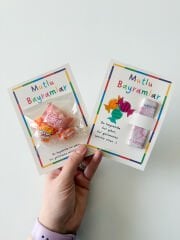 2li Set  Bayram Tebrik Kartı - Bayram Şekeri Kartı - Kurban Bayramı - Ramazan Bayramı Model 2