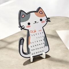 2026 Takvim - Kedi Masaüstü Takvim- Standlı Takvim