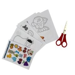 100lü Boyama Sayfaları ve Kesme Çalışması Kartları (145x105 mm)