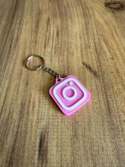 NFC Anahtarlık - İnstagram Anahtarlık Pembe (Orta Boy 3,5 cm)
