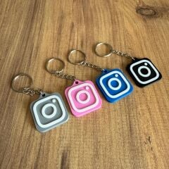 NFC Anahtarlık - İnstagram Anahtarlık Siyah (Orta Boy 3,5 cm)