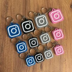 NFC Anahtarlık - İnstagram Anahtarlık Siyah (Orta Boy 3,5 cm)