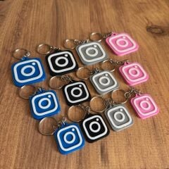 NFC Anahtarlık - İnstagram Anahtarlık Siyah (Orta Boy 3,5 cm)