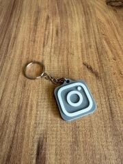 NFC Anahtarlık - İnstagram Anahtarlık Gri (Orta Boy 3,5 cm)