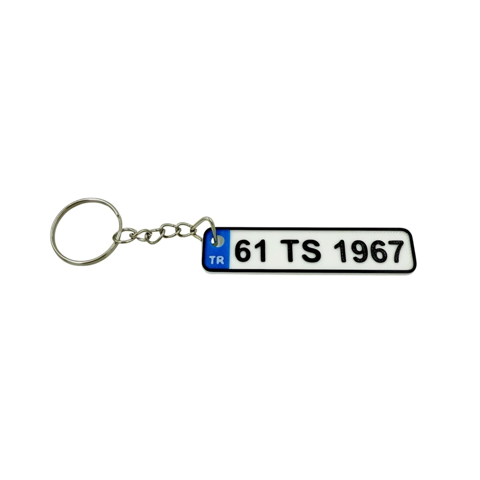 Plaka Anahtarlık - Taraftar Anahtarlık - Araba Anahtarlığı Model 4 (7 cm)